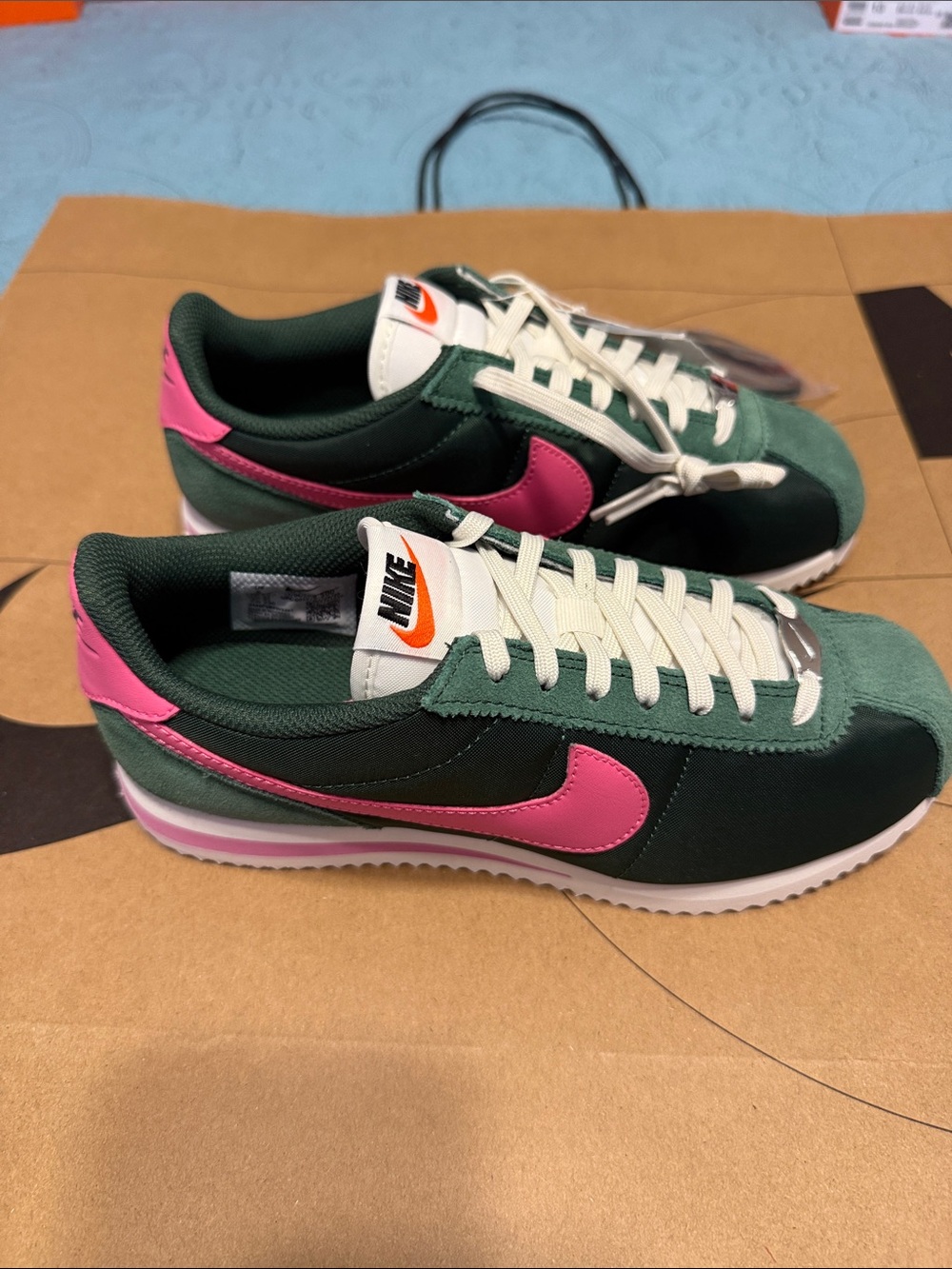 Nike Women’s Cortez with Pink and Green Color